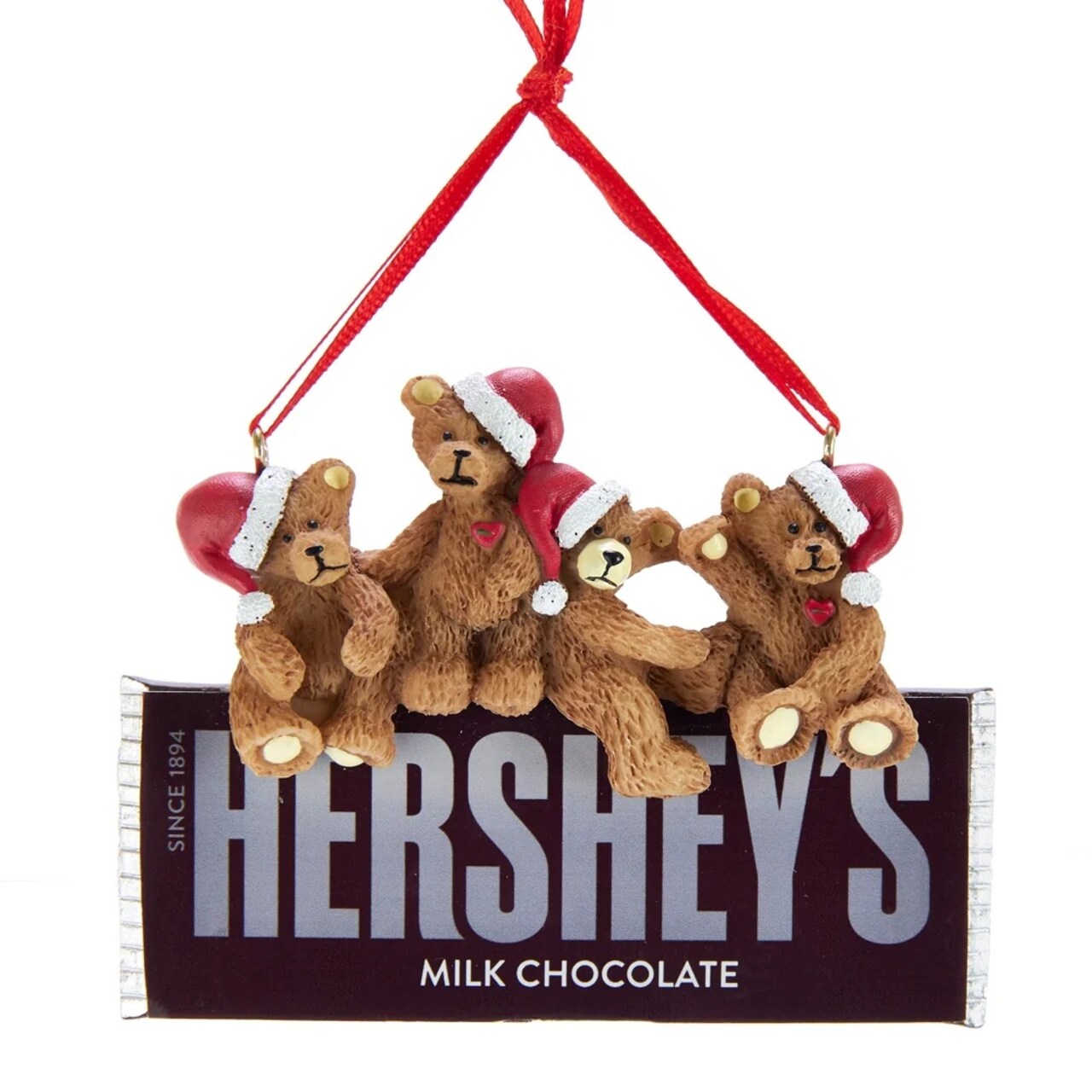 KSA Pack of 12 Bears on Hershey's Chocolate Bar Christmas Ornaments 3.75"